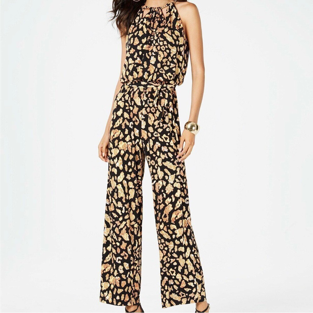 Thalia Sodi Black\Gold Chain Jumpsuit Size Large, NWOT